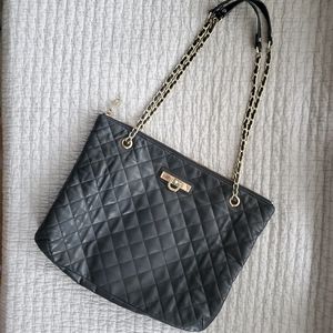 DKNY Black Quilted Leather Purse